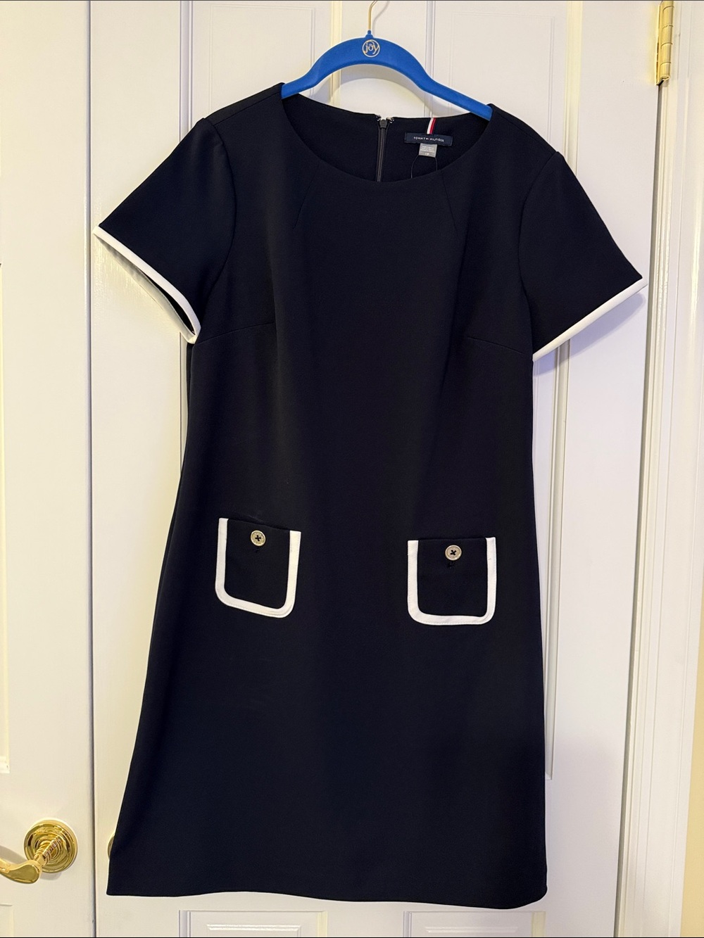 Tommy Hilfiger Dark Navy Mini Dress with White Trim and pockets